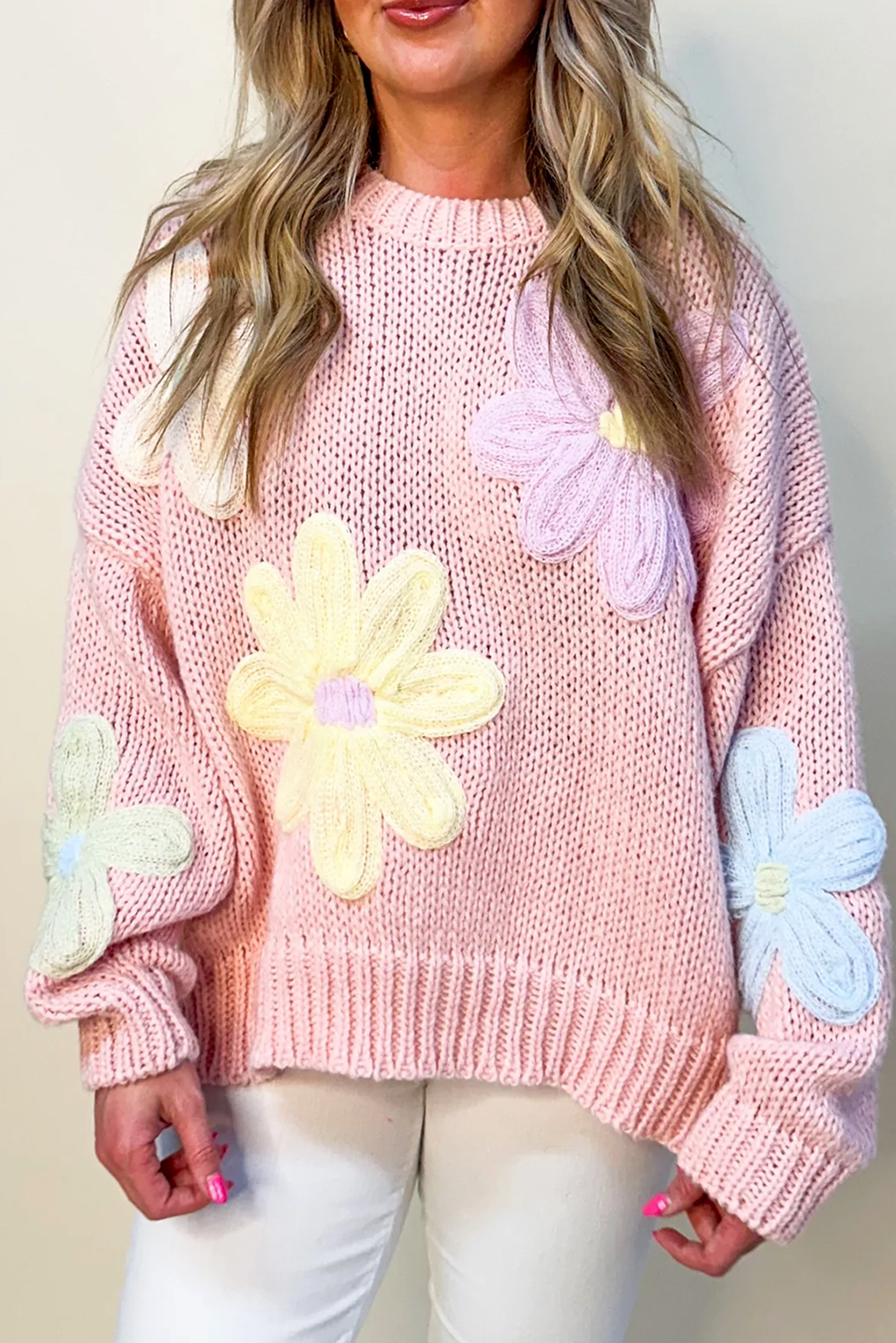 KaleaBoutique Petals & Threads Embroidered Floral Sweater - KaleaBoutique.com