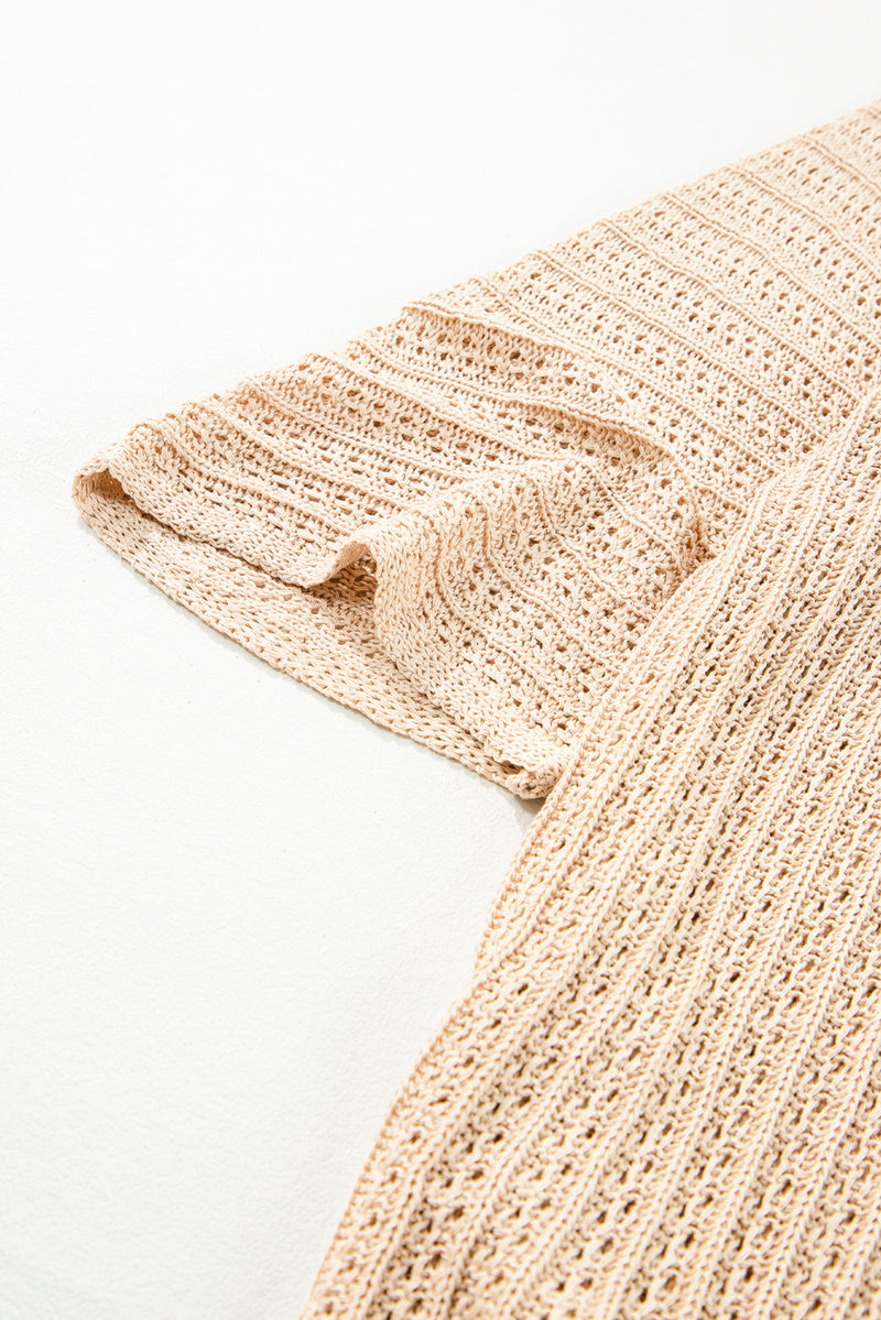 Hollow-out Bracelet Sleeve Knit Cardigan - KaleaBoutique.com