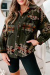 KaleaBoutique Aztec Print Flap Pockets Long Sleeve Shacket - KaleaBoutique.com