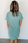 KaleaBoutique Stylish Striped Ribbed Knit T-shirt Shift Dress - KaleaBoutique.com