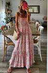 KaleaBoutique Boho Floral Smocked Ruffled Maxi Dress - KaleaBoutique.com