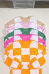 KaleaBoutique Checkered Bishop Sleeve Sweater - KaleaBoutique.com