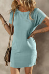 KaleaBoutique Stylish Striped Ribbed Knit T-shirt Shift Dress - KaleaBoutique.com