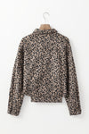 KaleaBoutique Leopard Print Corduroy Irregular Hem Buttoned Jacket - KaleaBoutique.com