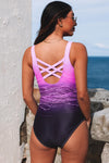 KaleaBoutique Stylish Gradient Criss-Cross Back One Piece Swimsuit - KaleaBoutique.com