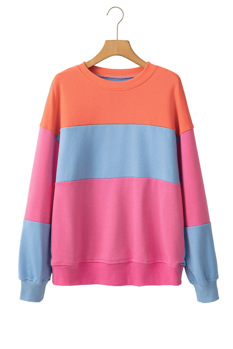 KaleaBoutique Beautiful Colorblock Patchwork Drop Shoulder Sweatshirt - KaleaBoutique.com