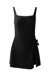 KaleaBoutique Side Tied Waist Square Neck Adjustable Straps A-line One Piece Swim Dress