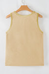 Metallic Sheen Edge Scoop Neck Tank Top - KaleaBoutique.com