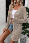 KaleaBoutique Stylish Solid Color Pointelle Knit Open Front Cardigan - KaleaBoutique.com