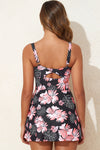 KaleaBoutique Stylish Floral Print Twisted Hollowed Back Swim Dress - KaleaBoutique.com