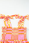 KaleaBoutique Boho Gingham Tied Straps Smocked Maxi Dress - KaleaBoutique.com