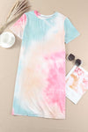 KaleaBoutique Comfortable Summer Tie Dye Oversized Slit Tee Dress - KaleaBoutique.com