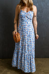 KaleaBoutique Floral Print Ruffled Ruched Maxi Dress - KaleaBoutique.com