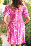 KaleaBoutique Floral Print Square Neck Empire Waist Flowy Dress - KaleaBoutique.com