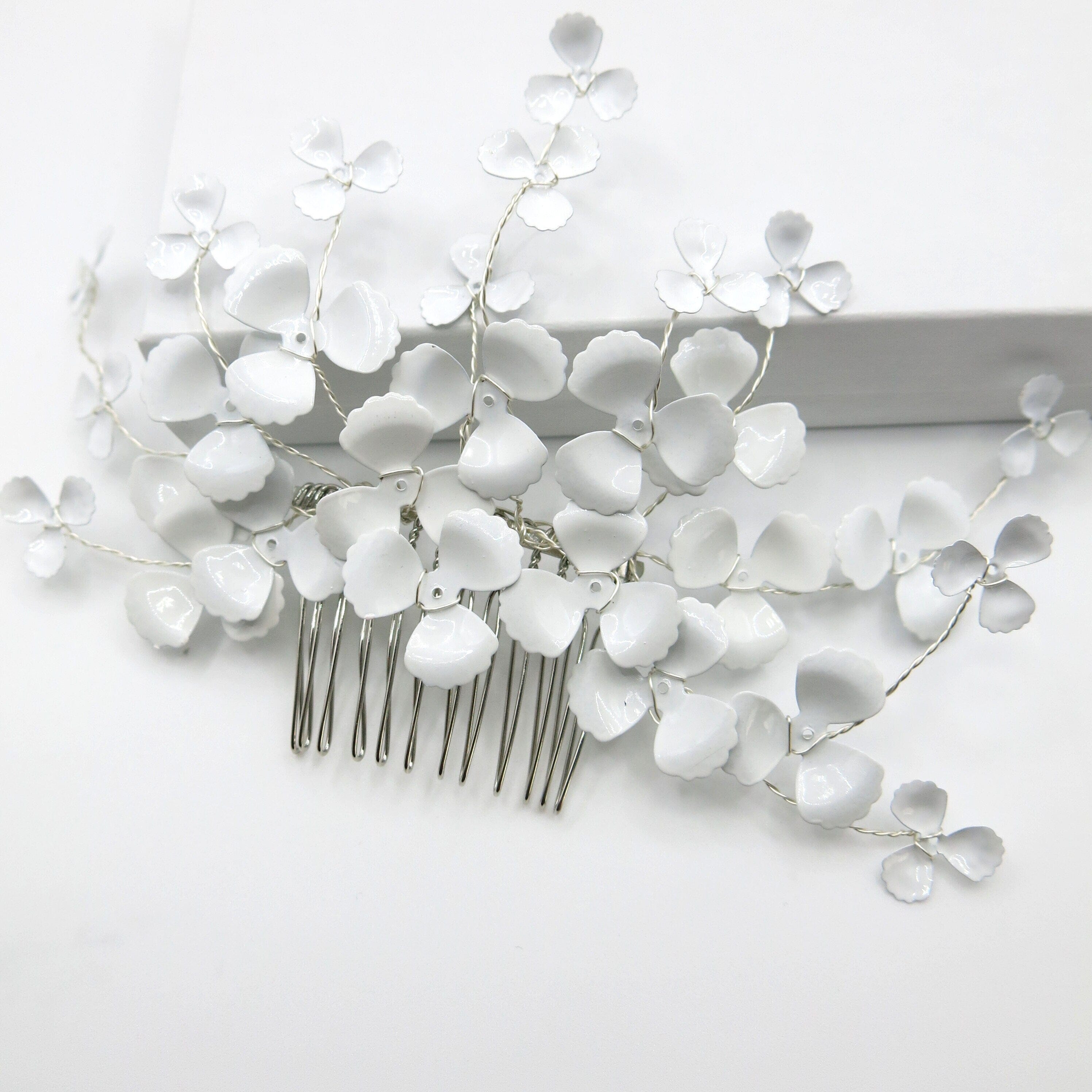 Wedding headpiece large silver flower comb buying