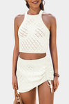 KaleaBoutique Stylish Hollowed Crochet Cropped 2 Piece Beach Dress - KaleaBoutique.com