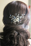 Oversized Bridal Crystal Bead Wire Hairpin, Wedding Crystal Floral Branch Hairpiece, Large Flower Hairpin - KaleaBoutique.com