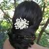 Pearl Cluster Starburst Circle Hair Comb, Bridal Pearl White Hair Comb, Wedding Pearl Round Hairpin Hair Comb - KaleaBoutique.com