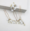 White Metal Flower Bride 3 PC Hairpin Set, Wedding Floral Minimalist Hair Pins, Bridesmaid Gold Wire Flower Hairpiece - KaleaBoutique.com