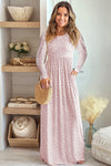 KaleaBoutique Animal Print Long Sleeve Empire Waist Maxi Dress - KaleaBoutique.com