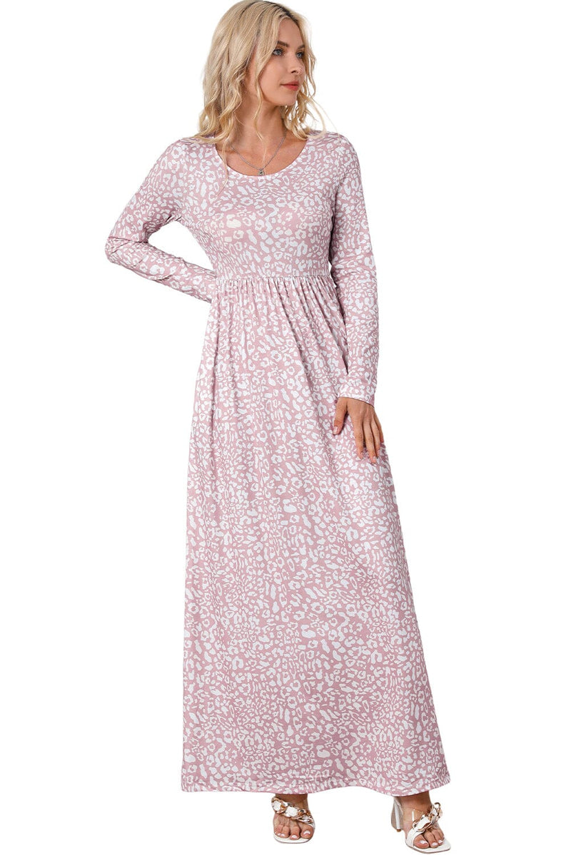 KaleaBoutique Animal Print Long Sleeve Empire Waist Maxi Dress - KaleaBoutique.com