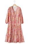 KaleaBoutique Boho Holiday Paisley Print Tiered Long Sleeve Maxi Dress - KaleaBoutique.com