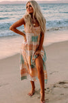 KaleaBoutique Boho Patchwork Print Square Neck Sundress - KaleaBoutique.com