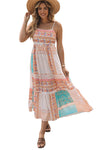 KaleaBoutique Boho Patchwork Print Square Neck Sundress - KaleaBoutique.com