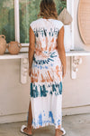 KaleaBoutique Cap Sleeve Tie Dye Long Slit Dress - KaleaBoutique.com