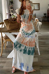 KaleaBoutique Cap Sleeve Tie Dye Long Slit Dress - KaleaBoutique.com