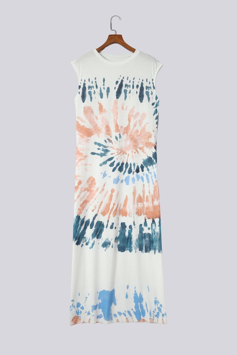 KaleaBoutique Cap Sleeve Tie Dye Long Slit Dress - KaleaBoutique.com