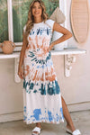 KaleaBoutique Cap Sleeve Tie Dye Long Slit Dress - KaleaBoutique.com