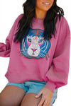 KaleaBoutique Chic Tiger Embroidered Casual Sweatshirt - KaleaBoutique.com