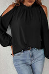 KaleaBoutique Cold Shoulder Bishop Sleeve Blouse - KaleaBoutique.com