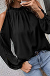 KaleaBoutique Cold Shoulder Bishop Sleeve Blouse - KaleaBoutique.com