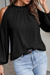 KaleaBoutique Cold Shoulder Bishop Sleeve Blouse - KaleaBoutique.com