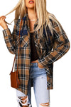 KaleaBoutique Contrast Hooded Drawstring Plaid Shacket - KaleaBoutique.com