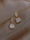 Clear Cushion Cut CZ Crystal Earrings, Wedding Bridal Bridesmaid Ear Studs, Fashion Diamond Jewelry Earrings - KaleaBoutique.com