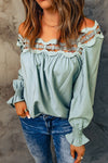 KaleaBoutique Lace Hollow-out Scalloped Neck Blouse - KaleaBoutique.com