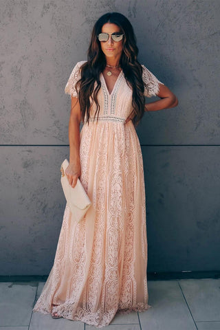 Blush lace maxi dress on sale