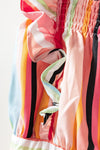 KaleaBoutique Rainbow Stripe Ruffles Ruched Tiered Dress - KaleaBoutique.com