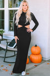 KaleaBoutique Ribbed Twist Cutout Long Sleeve Dress - KaleaBoutique.com