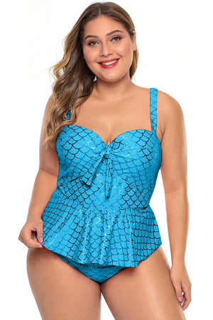 Plus Size Fish Scale Print Peplum Tankini Set – Tiffany Cagle Boutique