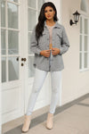 KaleaBoutique Solid Textured Flap Pocket Buttoned Shacket - KaleaBoutique.com