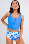 Square Neck Sleeveless Fashion Print Tankini Set - KaleaBoutique.com