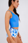 Square Neck Sleeveless Fashion Print Tankini Set - KaleaBoutique.com