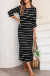 KaleaBoutique Striped Casual Slit Long Dress - KaleaBoutique.com