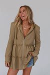 KaleaBoutique Tiered Ruffled Zip-Up Drawstring Hooded Jacket - KaleaBoutique.com