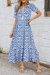 KaleaBoutique V Neck Casual Geometric Print Maxi Dress - KaleaBoutique.com