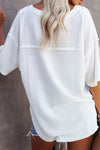 KaleaBoutique Stylish Waffle Knit Drop Shoulder Loose Top - KaleaBoutique.com